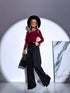 "LUX LASH VS8125-1" fabric pants - BLACK